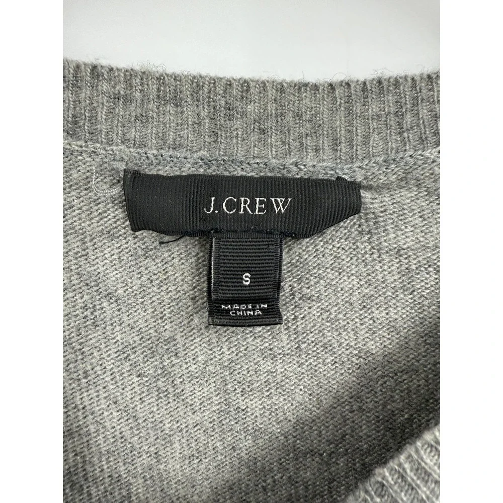 J.Crew‎ Gray Arrow Embroidered 3/4 Sleeve Crew Neck Sweater Casual Top